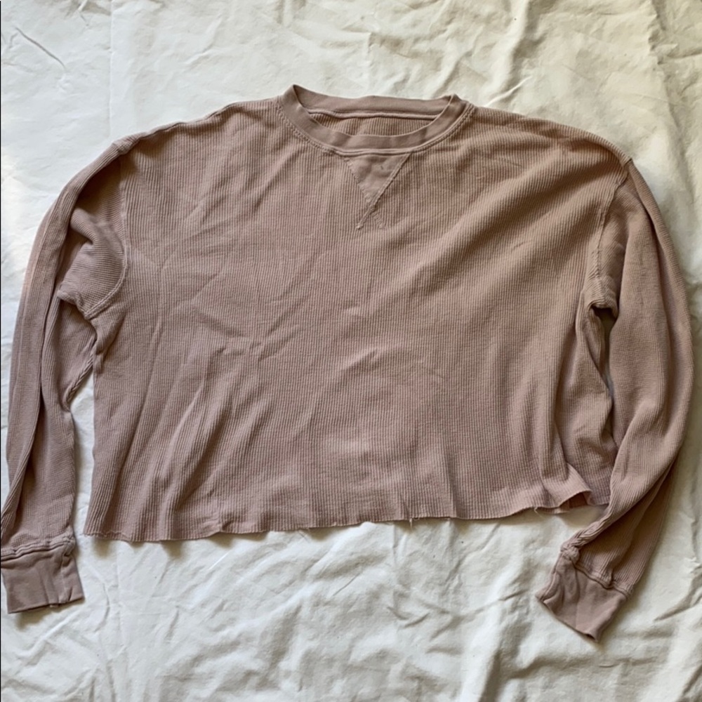 Light pink cropped thermal